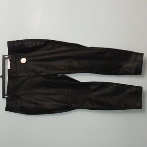 Lane Bryant size 18P women's black skinny, mid-rise, coated  modal blend pants.